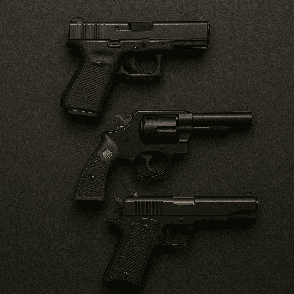 Buy handguns online including pistols and revolvers