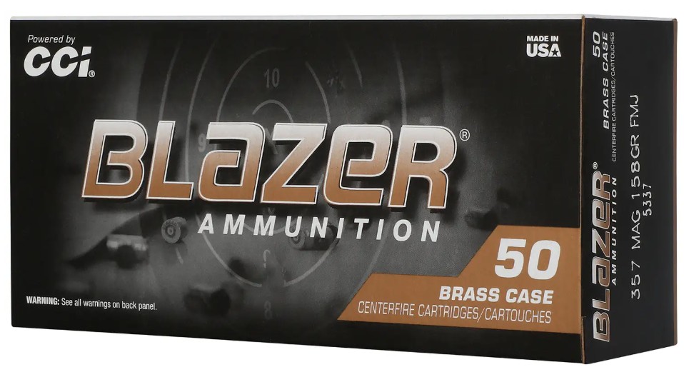 C.C.I. Blazer Brass 357 Magnum 158 Grain Full Metal Jacket 50-Round Box