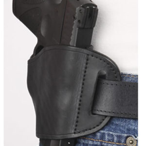 Bulldog Gun Cases Leather Molded Belt Slide Holster OWB Right Hand Black