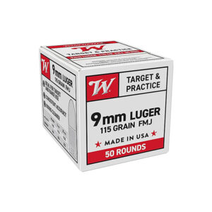 Winchester USA White Box 9mm 115 Grain Full Metal Jacket 50-Round Box