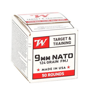 Winchester USA White Box 9mm 124 Grain Full Metal Jacket 50-Round Box