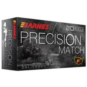 Barnes Precision Match 338 Lapua Magnum 300 Grain Open Tip Match 20-Round Box
