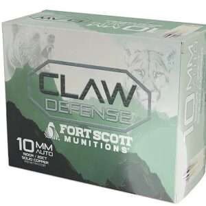 Fort Scott Munitions Claw Defense 10mm Auto 190 Grain Flat Nose 20-Round Box