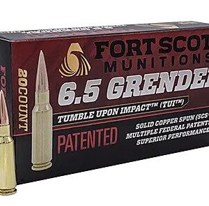 Fort Scott Munitions Solid Copper 6.5 Grendel 123 Grain 20-Round Box