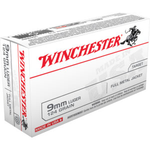Winchester Ammunition 9mm 124 Grain Full Metal Jacket 50-Round Box
