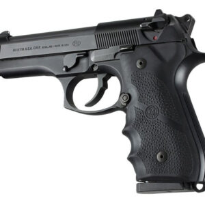 Hogue Grips Rubber Grip with Finger Grooves for Beretta 92/96 Black