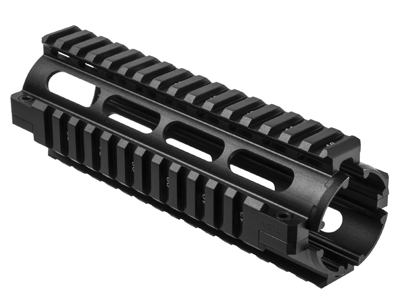 NcSTAR Inc AR-15 Carbine Length Quad Rail Handguard Rail or Handguard Black Anodized