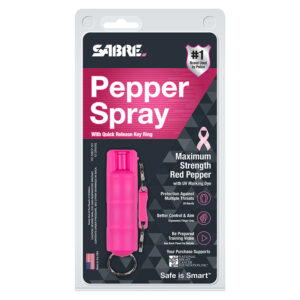 Sabre - Security Equipme Pepper Spray 3in1 w/Quick Release Key Ring NBCF Pepper Spray or Gel 10-Foot Range Pink